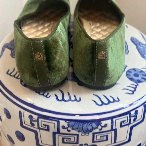 Birdies Starling Green Velvet Flats Size 8 Excellent Condition - Picture 6 of 7